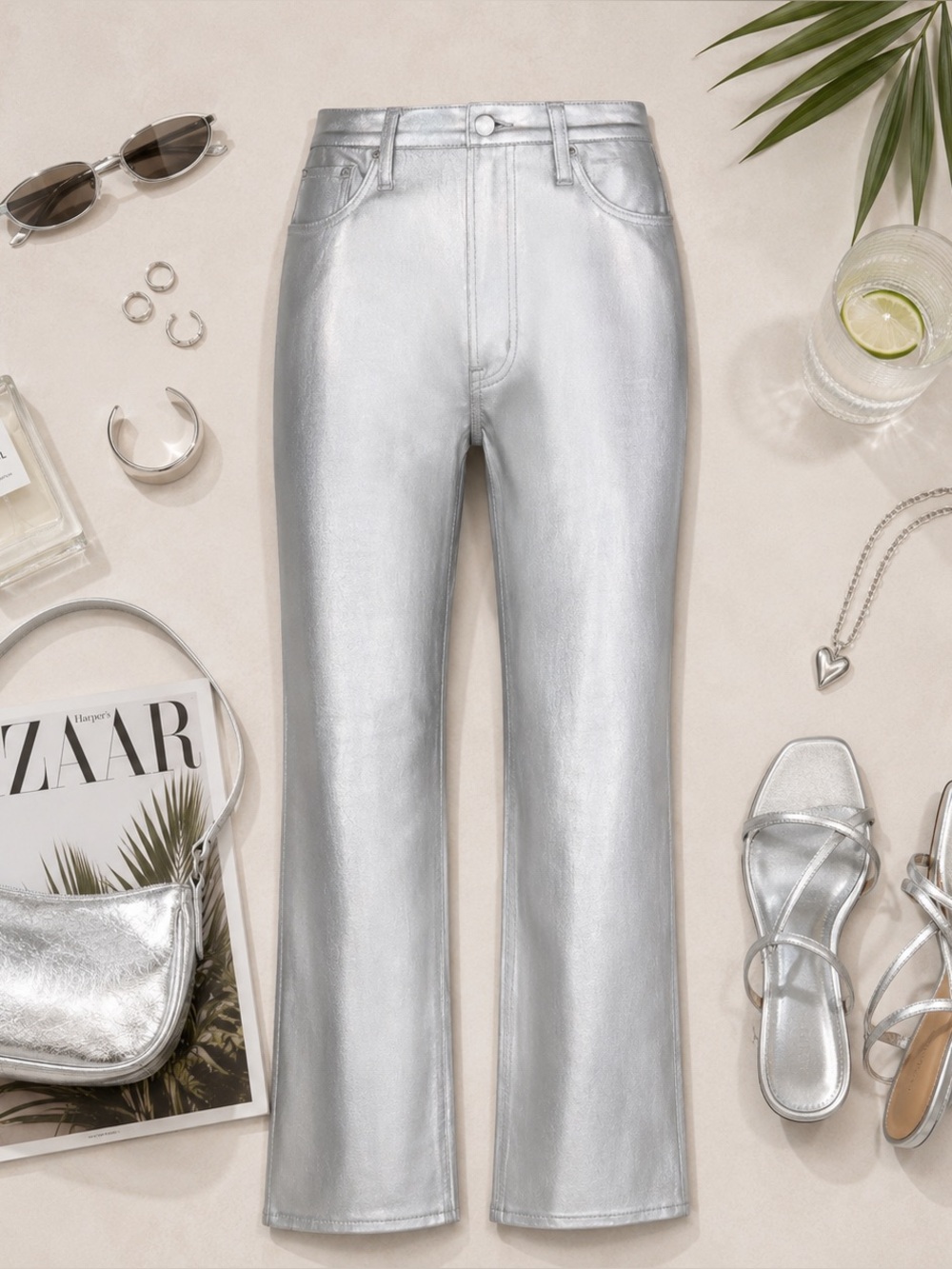 Pistola Straight Leg Metallic Jeans